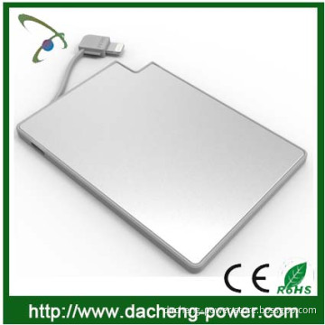 2016 best selling stainless steel mobile power bank 2300mah with cable built inside